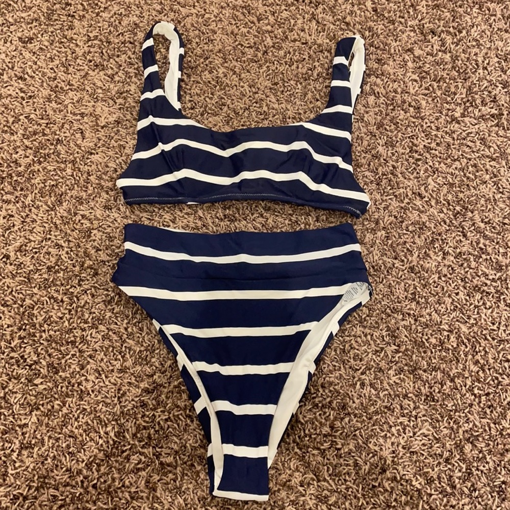 Bikini from Aerie, blue and white, top is size Medium and bottoms are Small